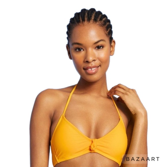 Xhilaration Yellow Bralette Bikini Top & Floral String Bikini Bottom - Picture 7 of 8